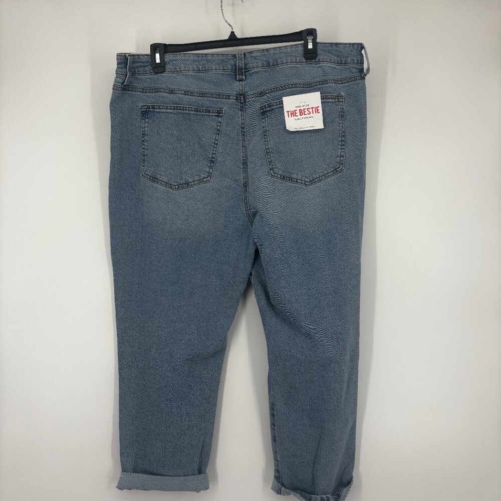 Celebrity Pink The Bestie Mid Rise Cuffed Girlfriend Jeans Tide Pool Size 22 NWT - Picture 3 of 6